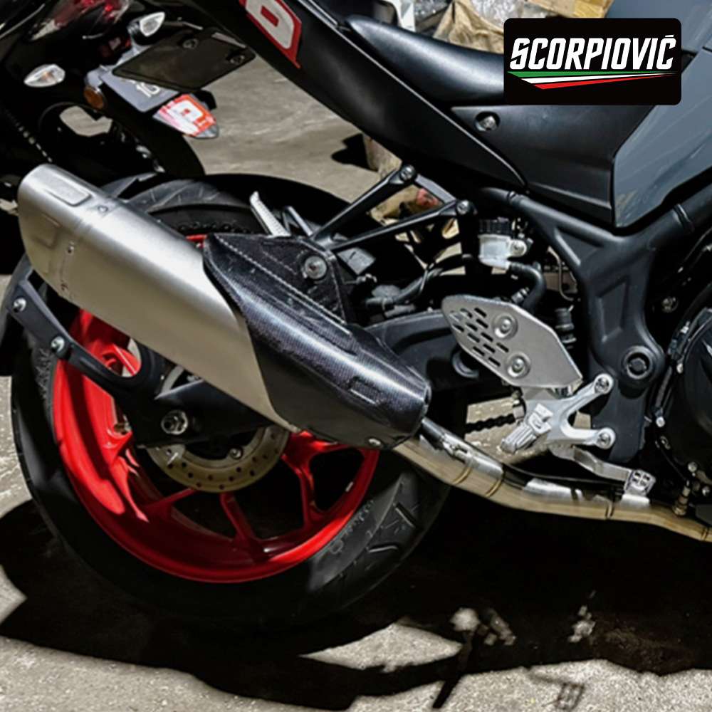 R1尾段通用排气管 51MM无损安装 CBR650R ZX4R 赛800 321R 250RR