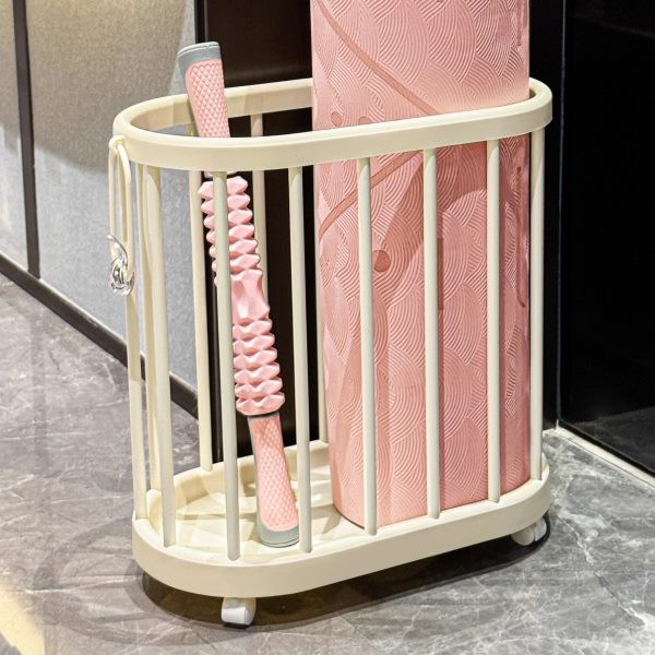 置物架家用整理收纳筐瑜伽垫带健身器材收纳框可移动工具轮子运动