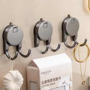 壁挂式 纸巾悬挂多功能挂钩厨房吸盘卫生间强力粘钩免打孔双厕所式