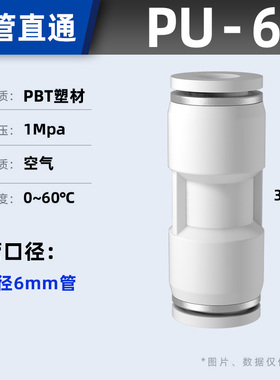 气管快速接头PU直通PE PY三通PG PEG PW变径气动快插6/8/10/12mm