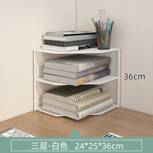 转角书架桌面收纳置物架角落书桌上三角书柜办公室墙角拐角整理架