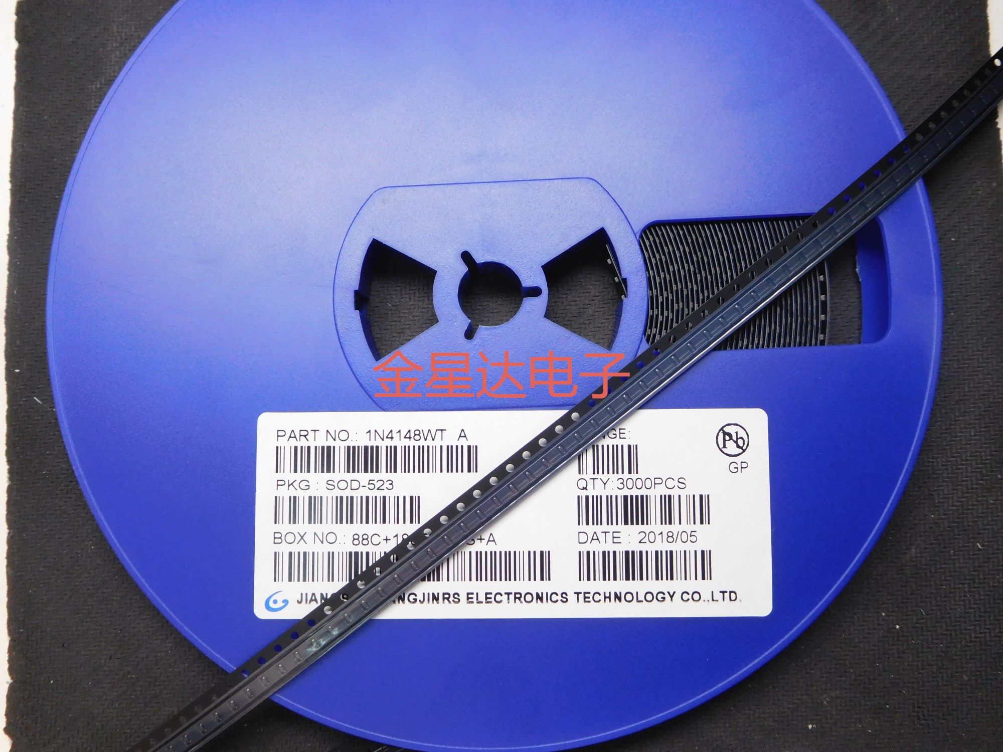 贴片二极管1N4148WT SOD-523 丝印T4 0603 全新正品一盘3000个