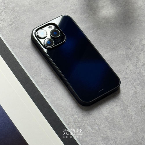 「璃雾幽蓝」壳语堂新中式适用苹果iphone16Promax手机壳14Pro/13pro防滑华为安卓全包玻璃高级感小众手机壳