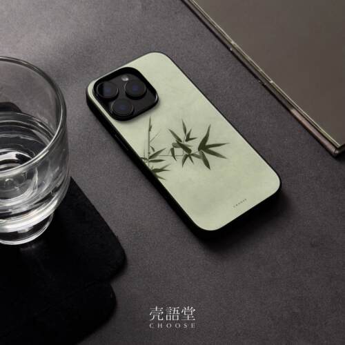 「半见君竹」壳语堂新中式国风适用苹果iphone16Promax手机壳iPhone14Pro玻璃套13pro防滑13mini全包11高级