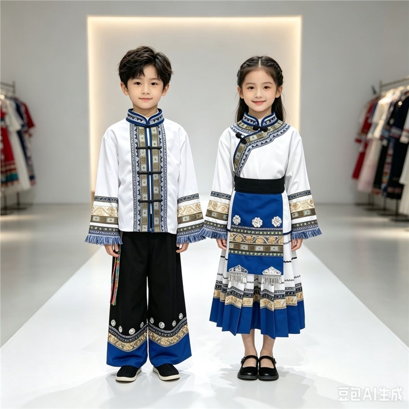 新款云贵川少数民族套装布依族苗族服装长裙旅拍演出服天内发货