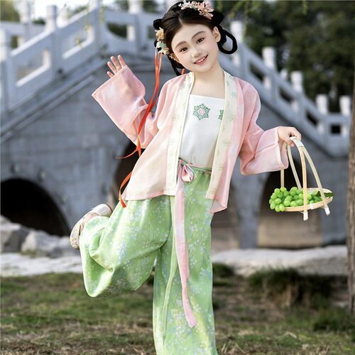 汉服女童2026新款古风儿童新中式春夏套装中国风日常可穿古装唐装