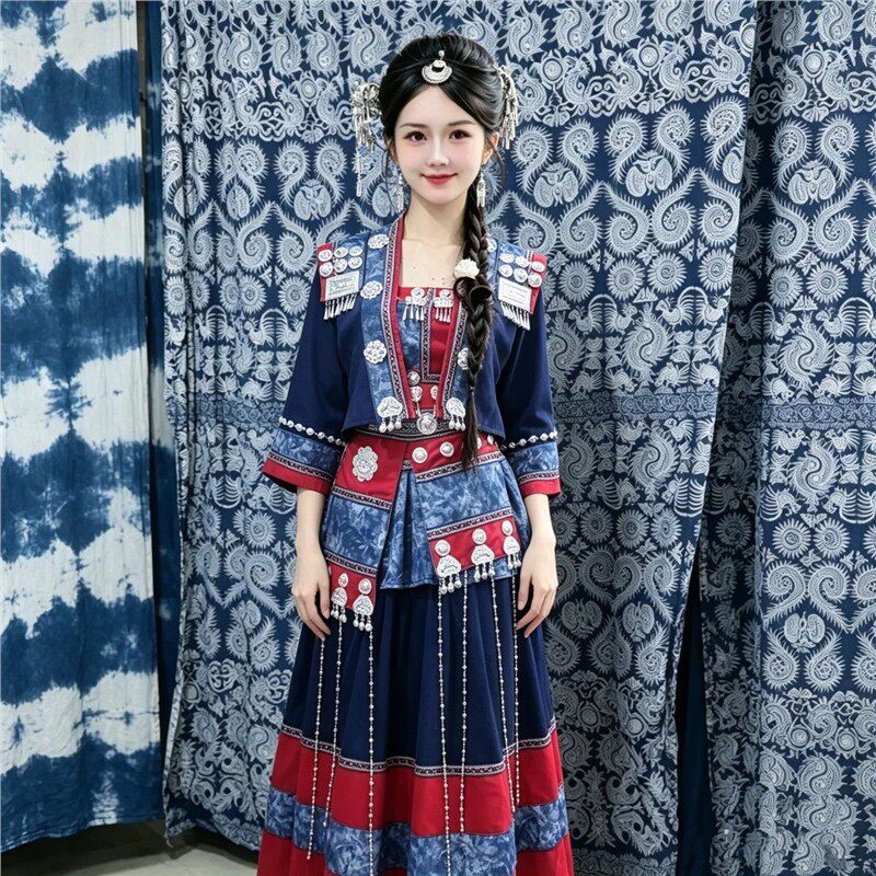 新款苗族服饰服装套装贵州云南旅拍写真少女少数民族天内苗疆发货