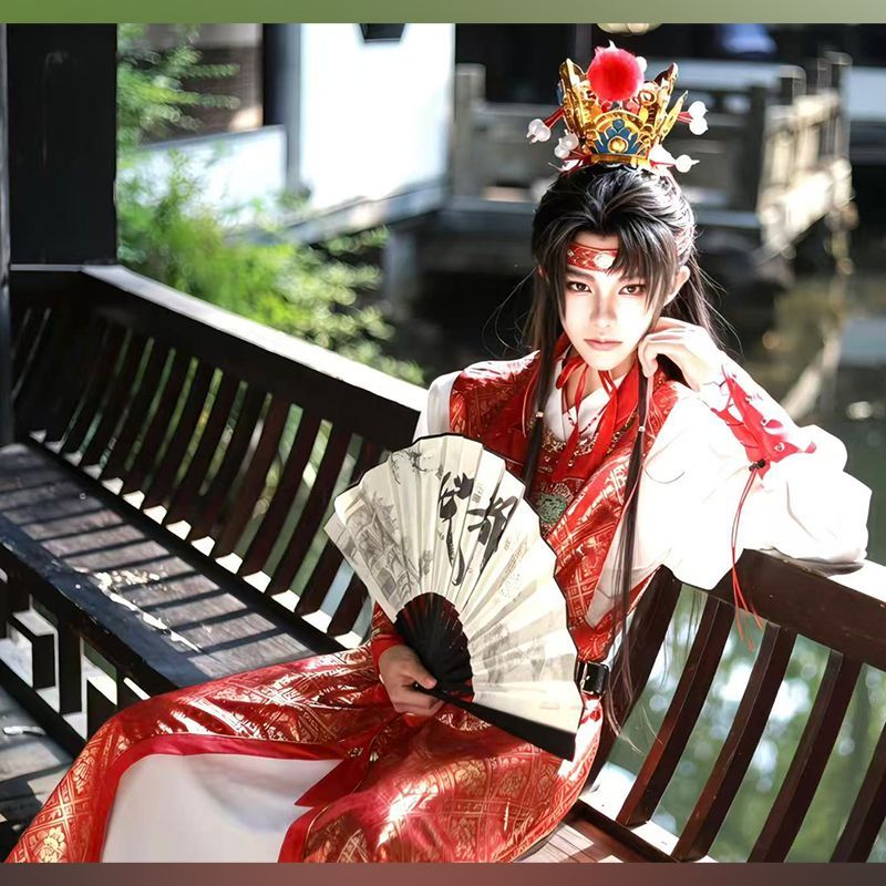 贾宝玉同款汉服cos服私设演绎红楼梦明制对襟方领长比甲织金全套