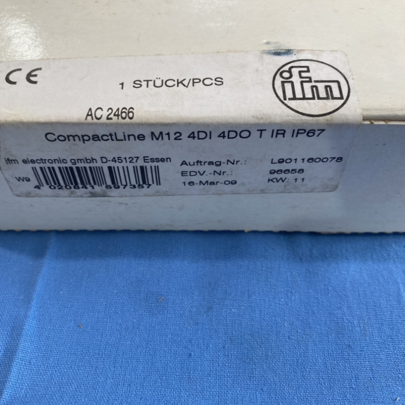 议价IFM易福门M12 4DI 4DO T IR IP67 AC2466从站模块控制电源模