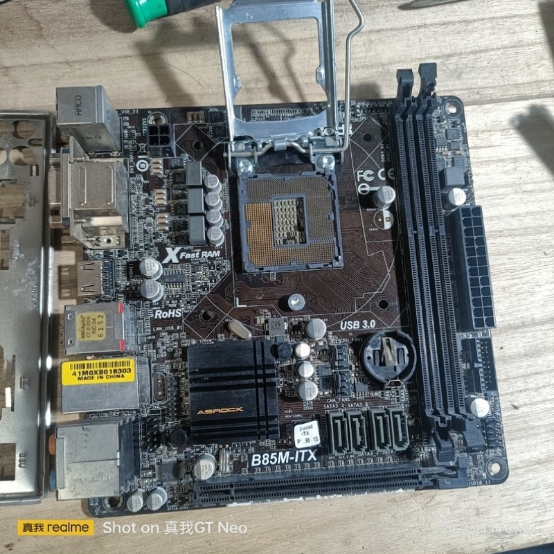 售前询价华擎B85M-ITX主板1717主板有挡板
