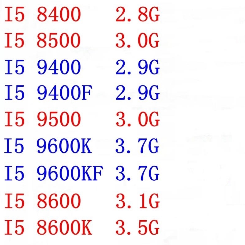议价I5 8400 8500 9400F 9400 9500 9600K 9600KF 8600 8600K 散
