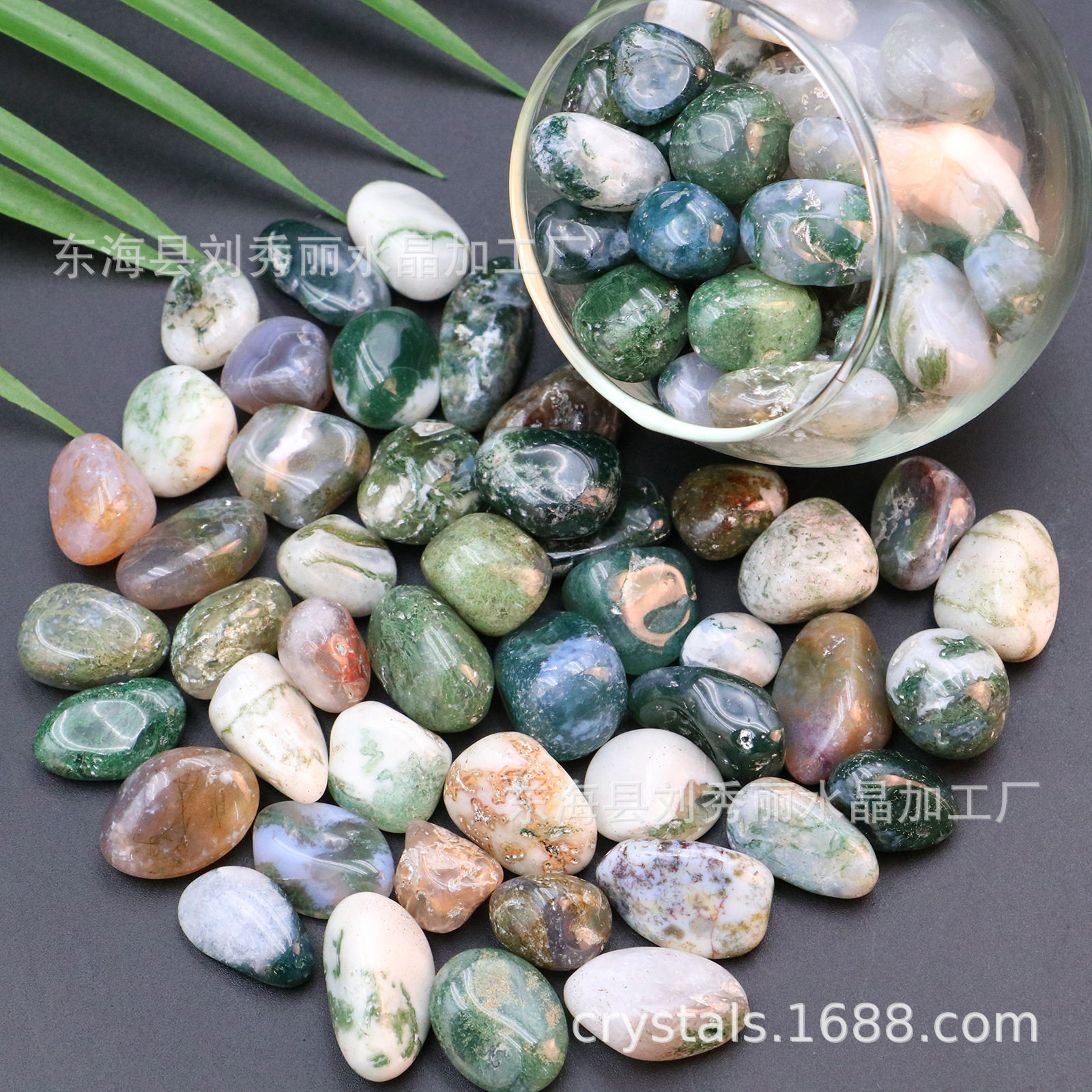 天然水晶水草玛瑙打磨抛光滚石鱼缸花盆观景石摆件直销厂家直供