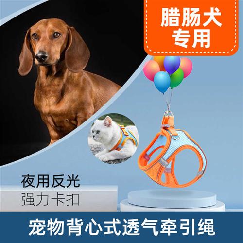 腊肠犬专用胸背式背心背带牵引绳猫咪狗狗绳子遛狗小中大型猫狗犬