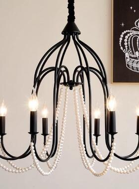 南洋风灯具法式复古书房美式楼梯中古简约黑色卧室灯餐厅客厅吊灯