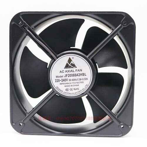JF20060A2HBL220V 20公分电器柜散热排风扇 工业设备降温轴流风机