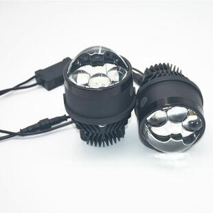 大功率三眼三直射雾灯双光透镜远近一体超亮LED汽车雾灯