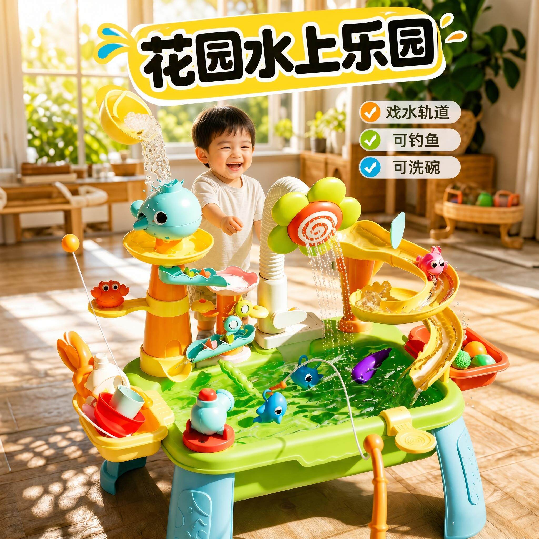 儿童洗碗机水上乐园玩具扮家家酒戏水桌出水龙头厨房宝宝六一节女