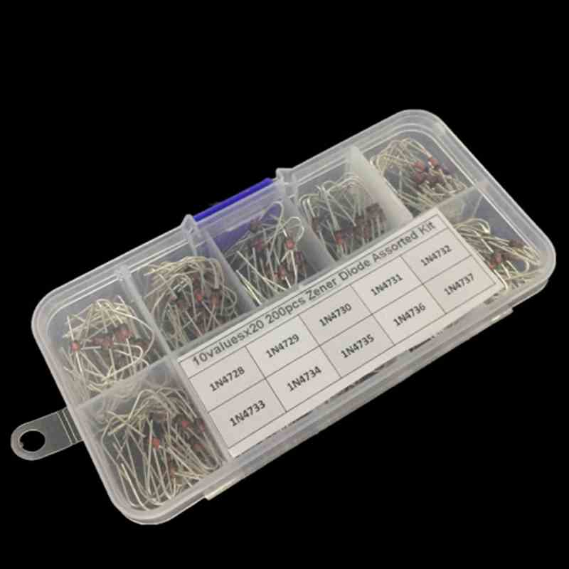10样齐纳二极管200pcs3.3V/51N4728 1N4729~1N4737稳压二极管盒装