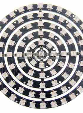 LED 圆环内置IC全彩点控1-8-12-16-24-32 WS2812B 93灯 环形 圆盘