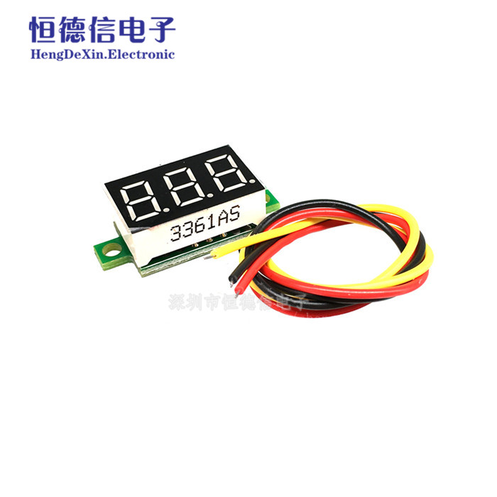 微型 0.36寸数码管DC0V-100V 三线可变精度数显示/数字电压表