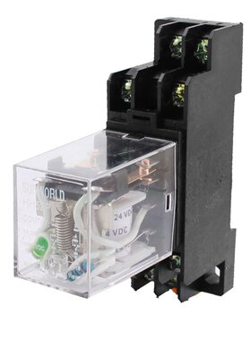 普正 HH52P小型继电器220V小型中间继电器配套带底座12v24v继电器