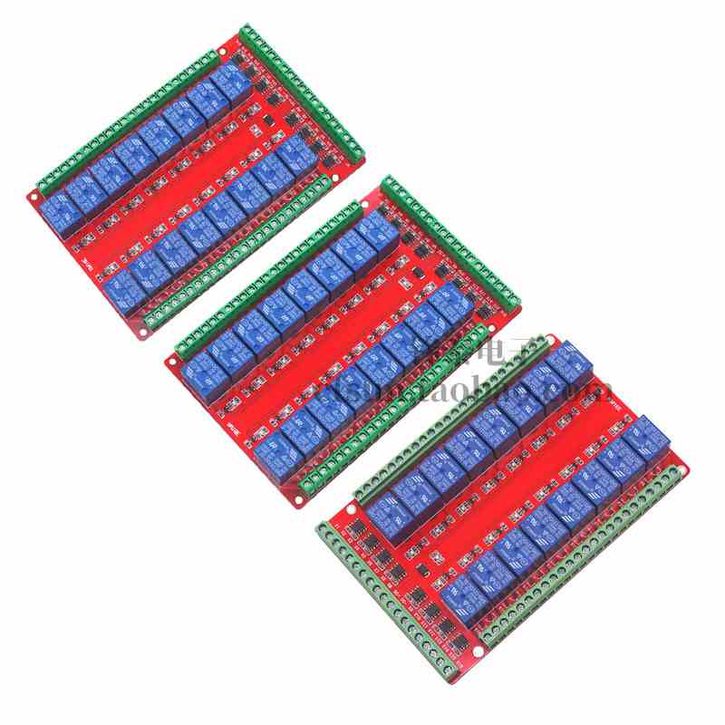 隔离型16路继电器控制模块/扩展模板/高/低电平触发/5V/12V24V