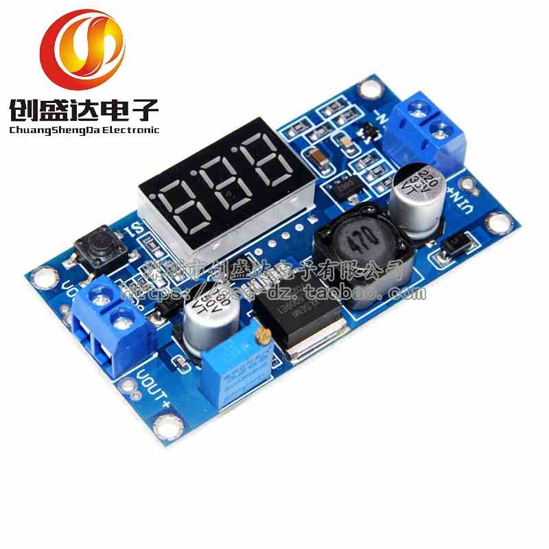 新款 DC-DC可调稳压电源模块 LM2596稳压模块 带电压表显示