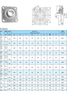 快速发货方形轴承座带轴承UCF305 F306 F307 F30N8 F309 F310 311