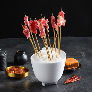 快速发货蔬菜桶仿瓷烤肉火锅店专用餐具H青菜生菜斜口碗配料自助