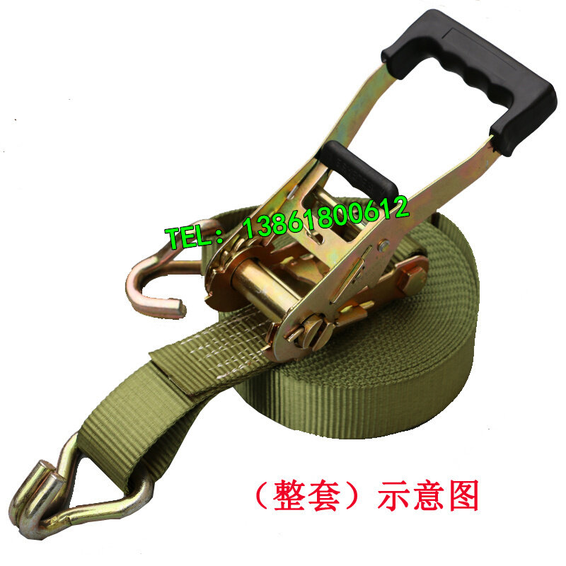 5t5厘米宽 特厚军绿包胶拉紧器 货车紧绳捆绑器带 刹车步步紧包