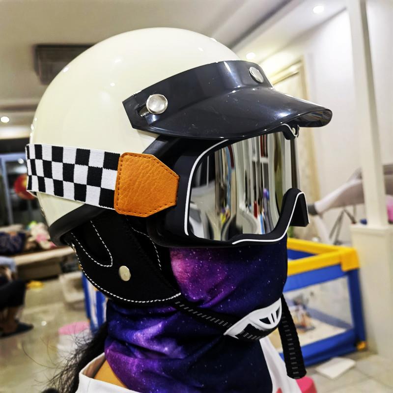 机车个性眼镜雪护目镜女男覆覆古型古越野骑滑行帽机车防风沙安全