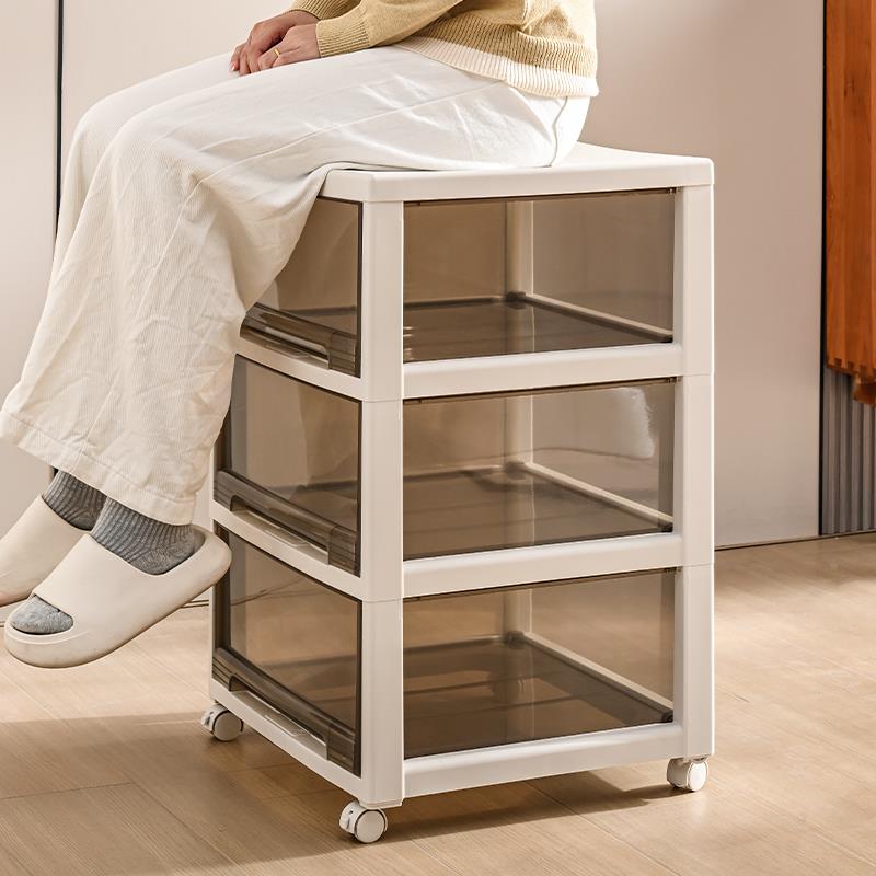 层床头收纳柜零食Jeko＆Je置物架子家用收纳架厅可移动卧落地储多