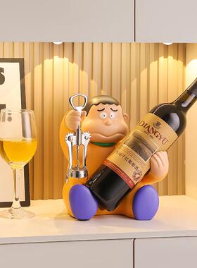 虎红酒OXP架酒柜摆件现代轻奢高档客玄厅关胖电视餐柜居家装饰品