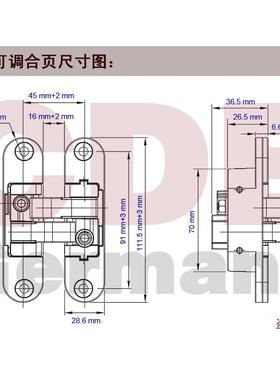 博尼折Bo调loni实木门洛叠门隐形门三维可节十字暗藏铰CDE炼铰炼