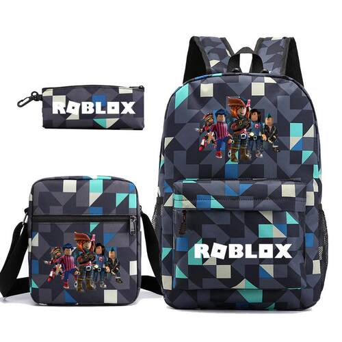 新款Roblox游戏男女双肩包学生书包小单肩包笔袋三件套电脑包校园