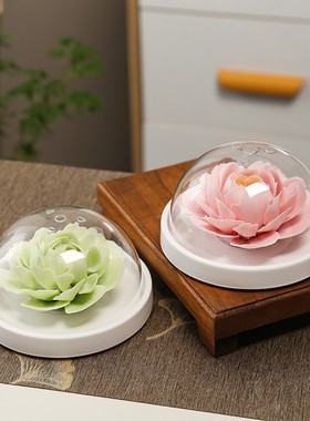 牡丹陶瓷花香薰摆件装饰德化景德镇白瓷花朵女伴手礼非遗七夕礼物