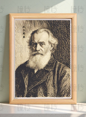 俄国著名作家托尔斯泰画像相框高级家居文学摆件客厅卧室书房摆台