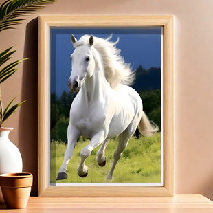 马到成功相框骏马装饰画寓意好马到成功办公室客厅长方形中式摆件