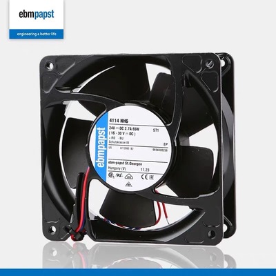 ebm德国原装4114NH6 12038 24V 65W大风量变频器散热风扇金属风机
