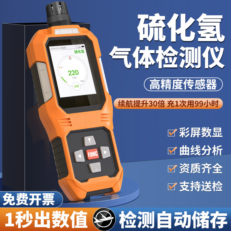 便携式硫化氢气体检测仪有限空间有毒有害手持式检测器报警器