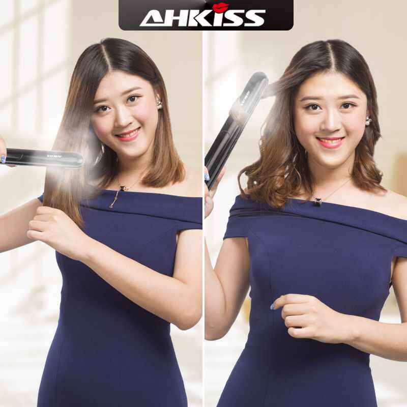 亚克西蒸汽夹板直发卷发两用内扣陶瓷卷发棒空气刘海不伤发直发器