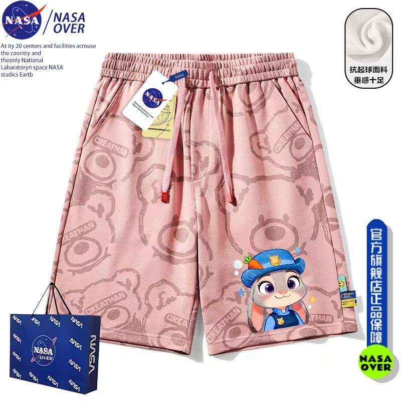 NASA联名兔子警官涂鸦短裤男女夏季潮流休闲运动外穿百搭情侣五分