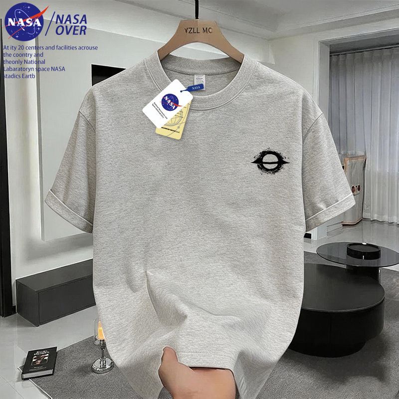 NASA联名科幻创意设计太空黑洞短袖街头潮酷男女情侣美式帅气夏季