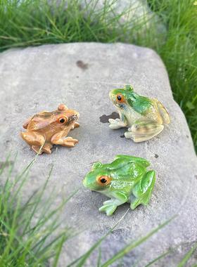 仿真青蛙摆件树脂工艺品花园庭院装饰品户外园林景观造景小动物