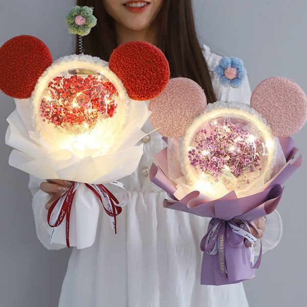 花束生日礼物朋友卡通永生花女生星黛露满天星母亲节礼物送