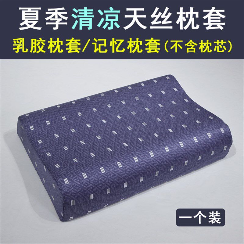 夏季透气凉天丝枕套60x40泰国乳胶枕套 50x30记忆枕头套 真丝枕套