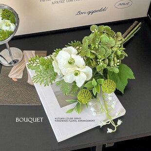 精选复古美拉德手札仿真花花束客厅高级玫瑰花假花装饰摆件餐桌花