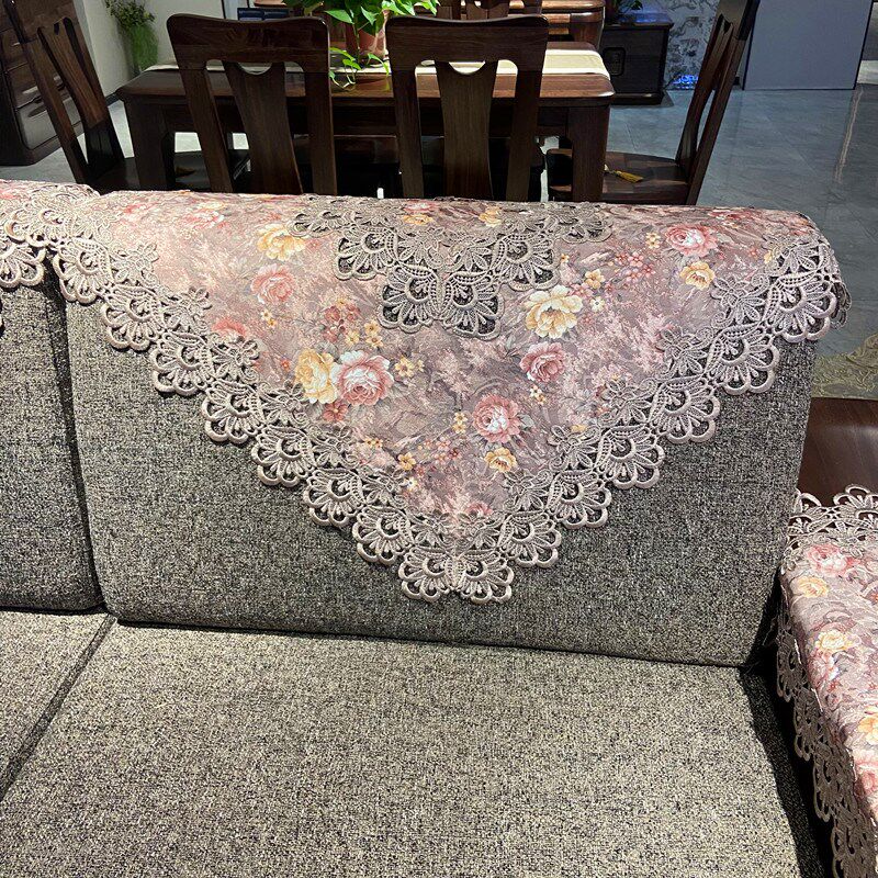 精选沙发靠背巾盖布沙发扶手巾简约中式高级感新款单人沙发三角靠