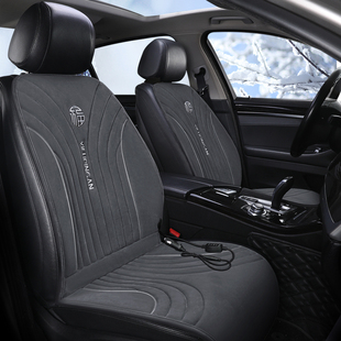 精选汽车加热坐垫冬季车载电热后排座椅车用12v24v通用毛绒保暖座