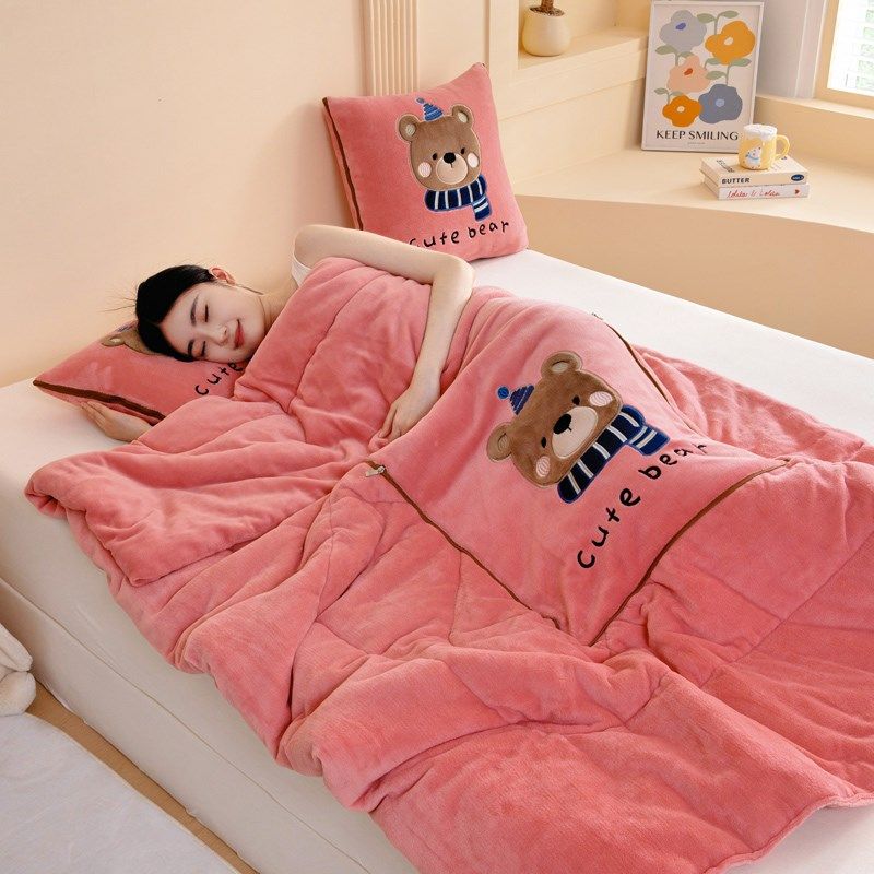 精选加厚抱枕被子两用珊瑚绒秋冬天毯子二合一办公室午睡折叠枕头,居家布艺,抱枕被,淘宝优惠券,粉丝福利购,淘宝优惠卷